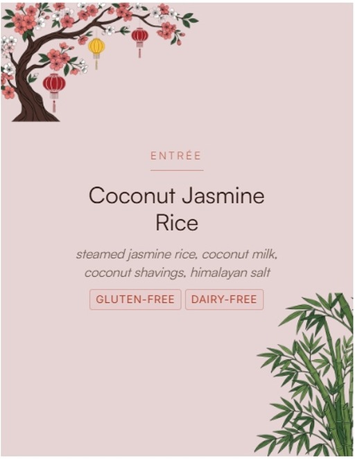 Asian menu label