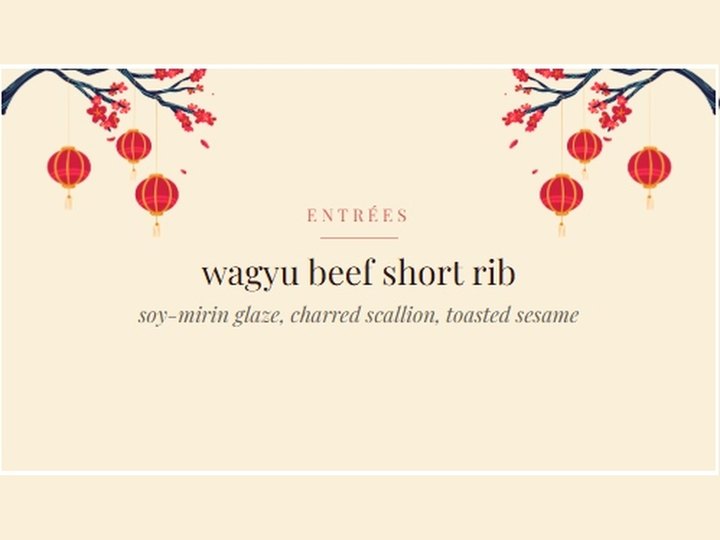 Asian menu label