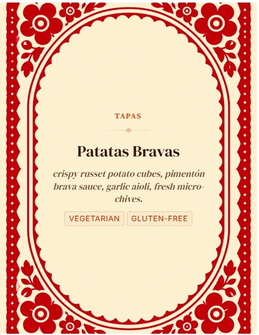 Spanish menu label