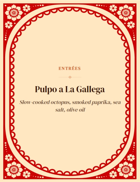 Spanish menu label