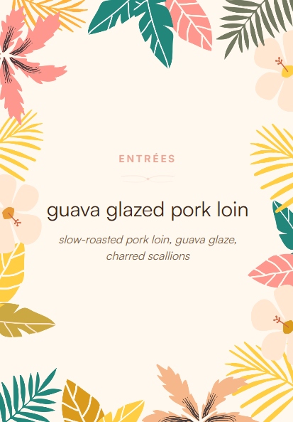 Tropical menu label